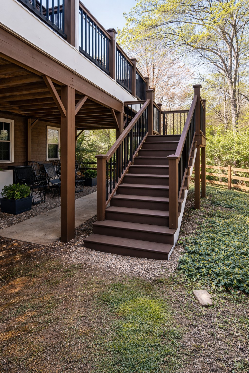 Composite deck stairs