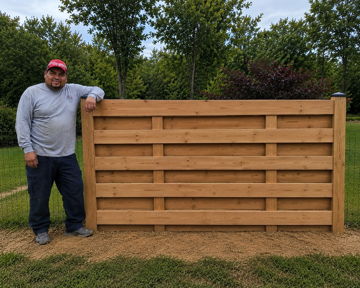 Vero modern horizontal alternate fence panel