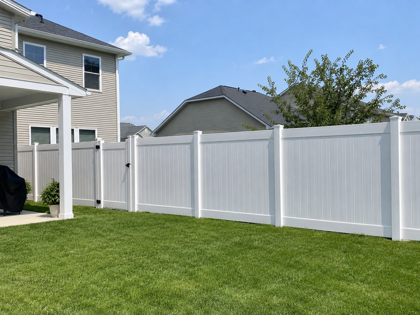 White PVC privacy fence option